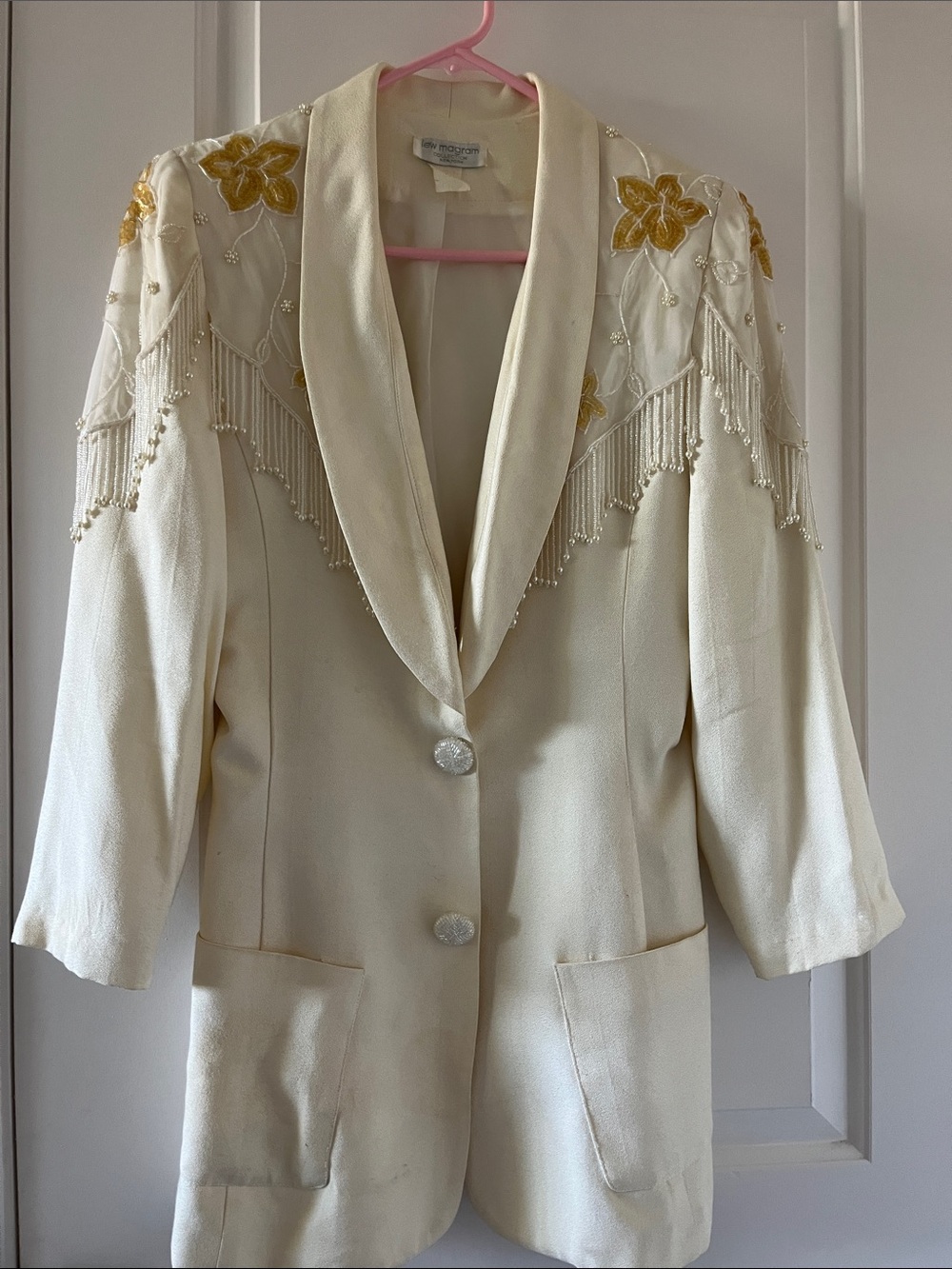 Vintage Western Blazer with Breaded Fringe and Embroidery